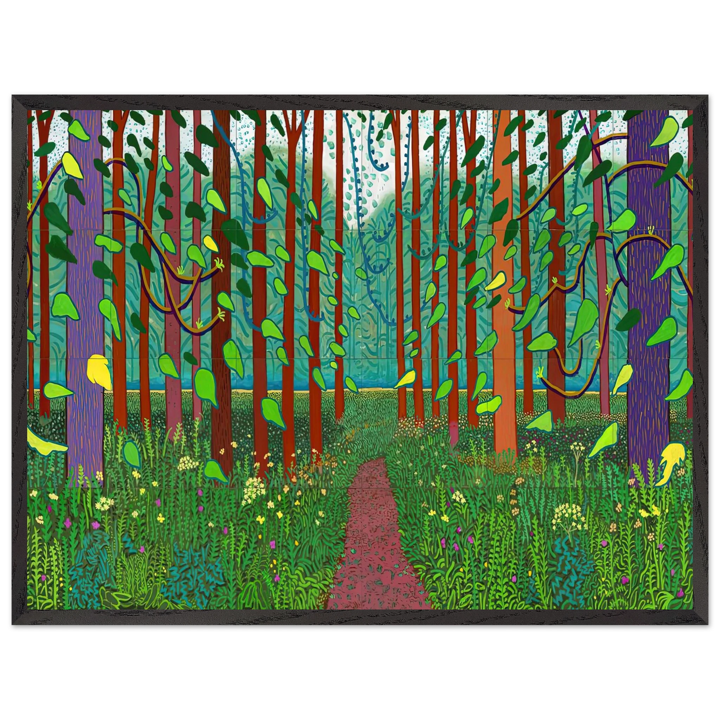 David Hockney - David Hockney Wall art - 40x50 cm / 16x20 inches - Premium Wooden Framed Poster With Fine Art Paper-canvas - Wood frame