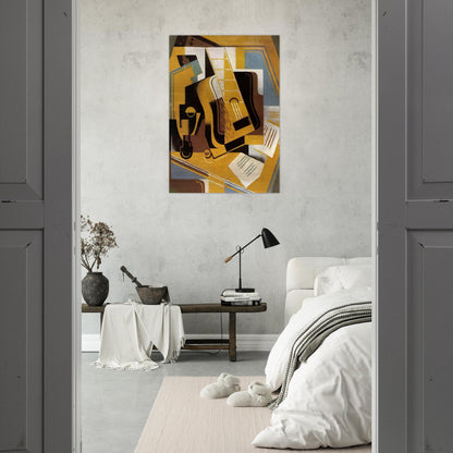 PHOTOGRAPH OF THE GUITAR 1918 - Juan Gris Brushed Aluminum Print - 70x100 cm / 28x40 inches | Juan Gris Aluminum Print | Juan Gris Prints