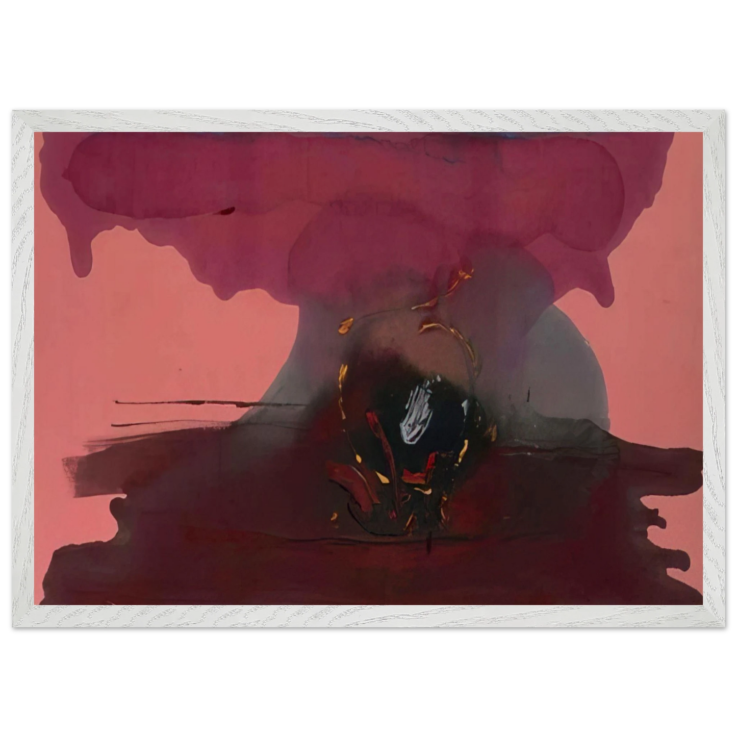 Helen Frankenthaler - Harbinger - 1986 Wall art - 30x45 cm / 12x18 inches - Premium Wooden Framed Poster With Fine Art Paper-canvas - Black frame