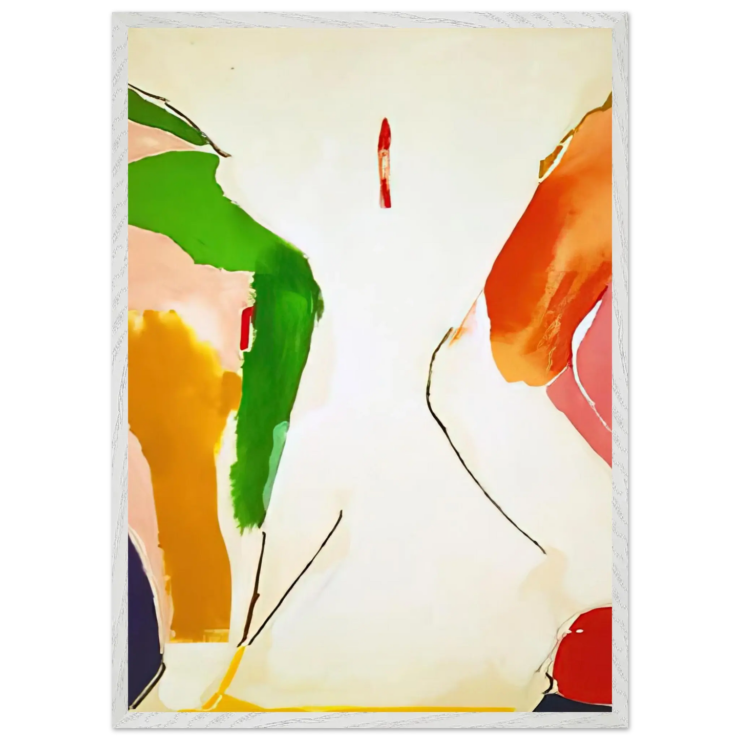 Helen Frankenthaler - Living Edge - 1973 Wall art - 40x50 cm / 16x20 Inches - Premium Wooden Framed Poster With Fine Art Paper - White frame
