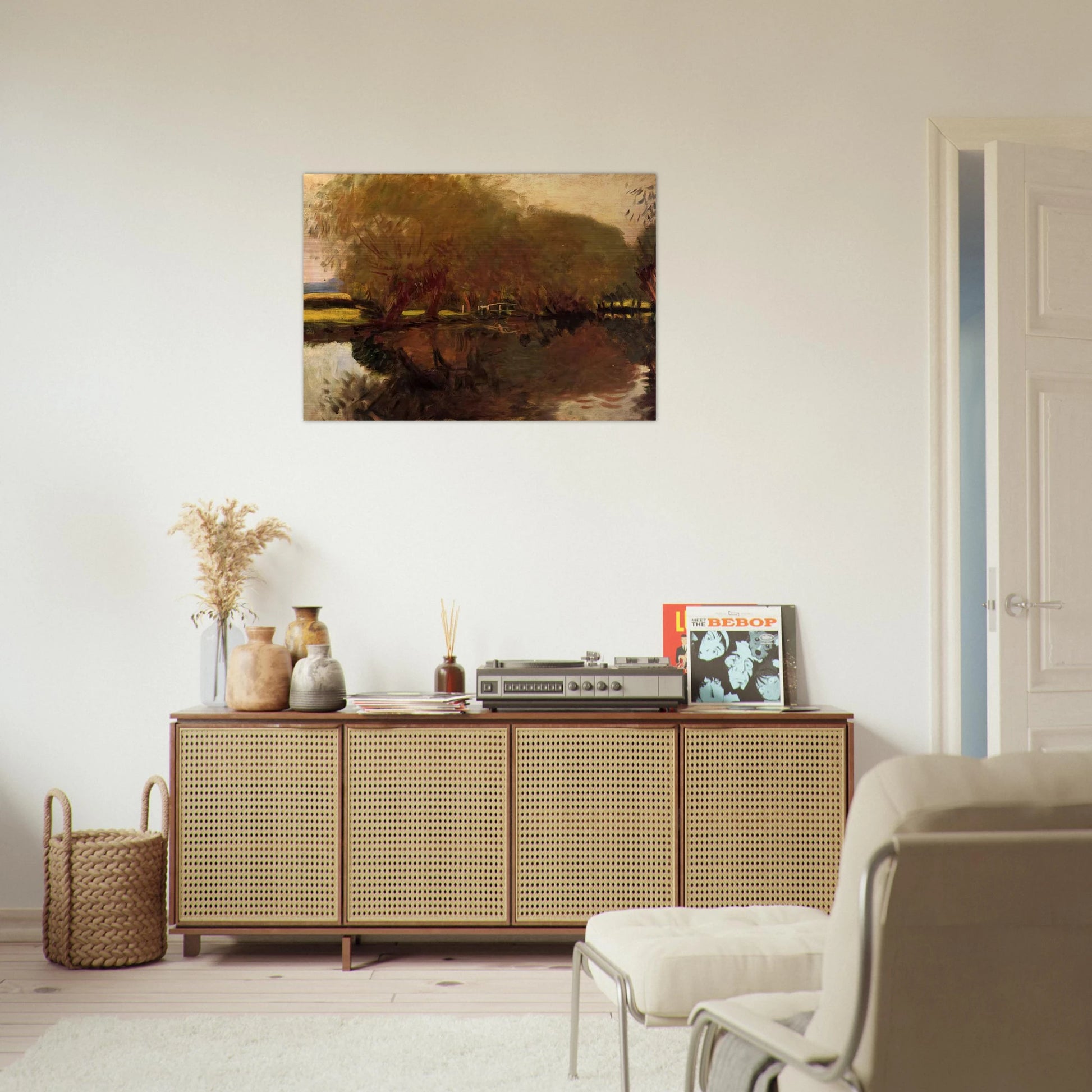 A Backwater at Calcot Near Reading - John Singer Sargent Brushed Aluminum Print - 70x100 cm / 28x40 inches | John Singer Sargent Aluminum Print | John Singer Sargent Prints