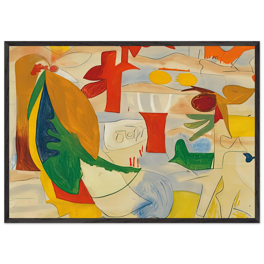 Abstract Landscape 1951- - Helen Frankenthaler 70x100 cm / 28x40 inches Framed Art Print – Black Wooden Frame