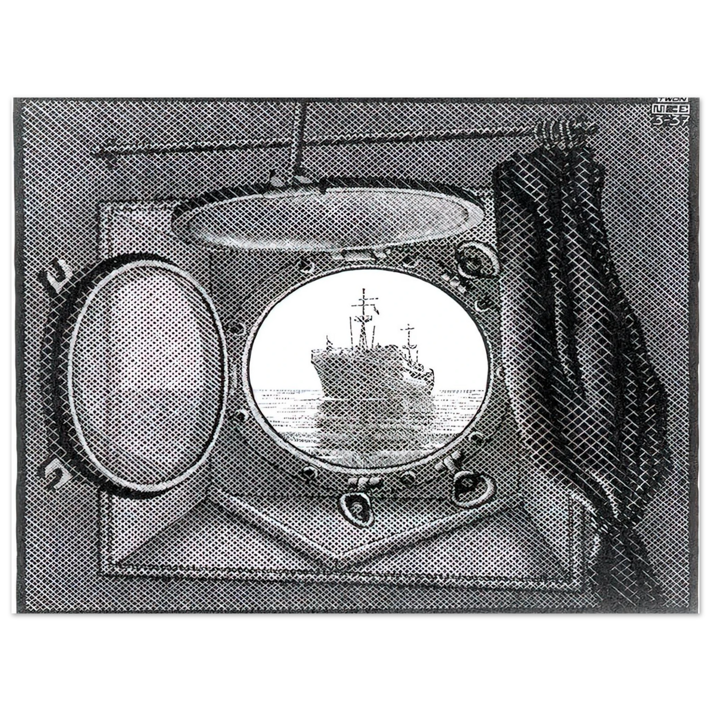 MC Escher - PORTHOLE Wall Art - 21x29.7 cm / 8x12" - Fine Art Poster-canvas - -