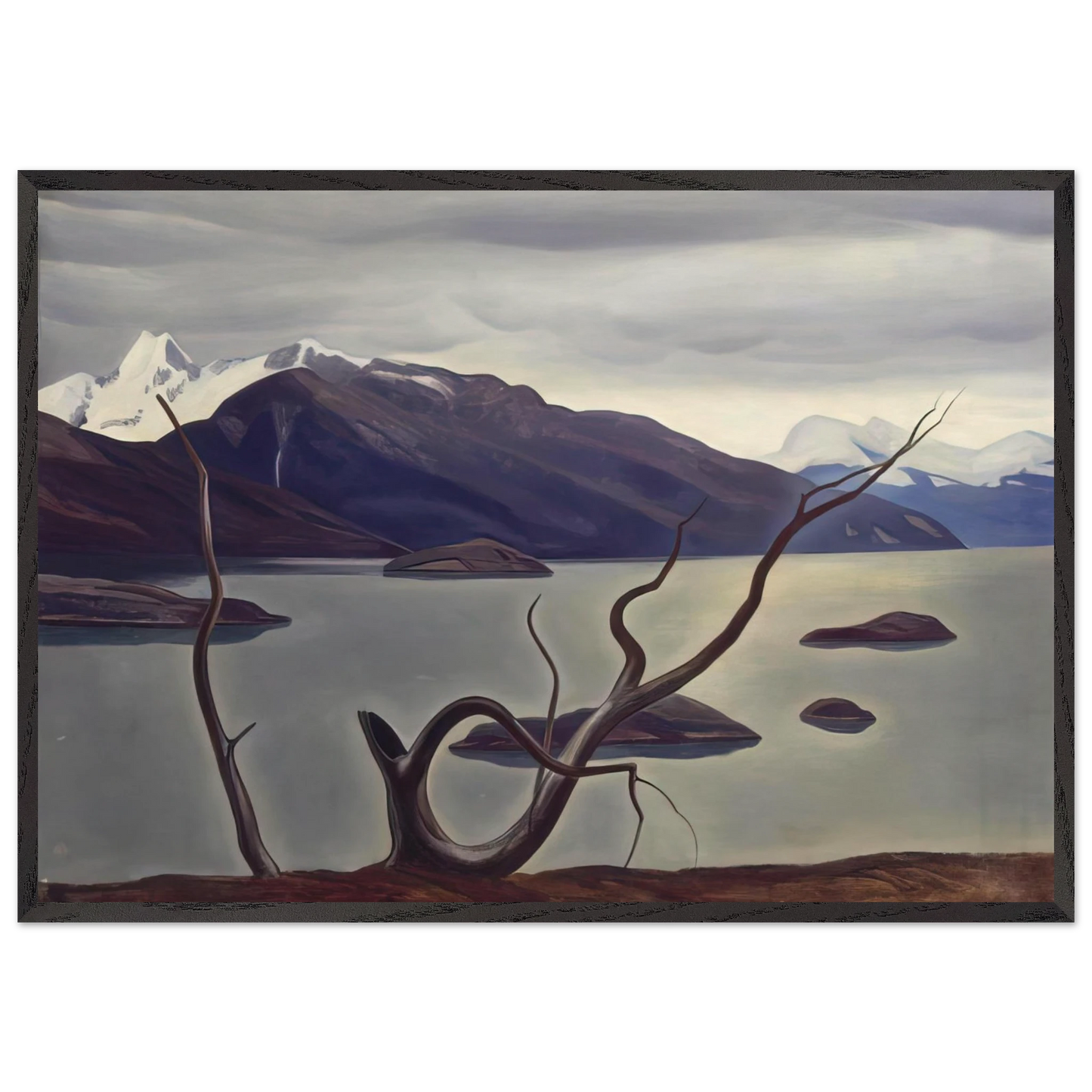 Admiralty Sound Tierra Del Fuego - Rockwell Kent 70x100 cm / 28x40 inches Framed Art Print – Black Wooden Frame