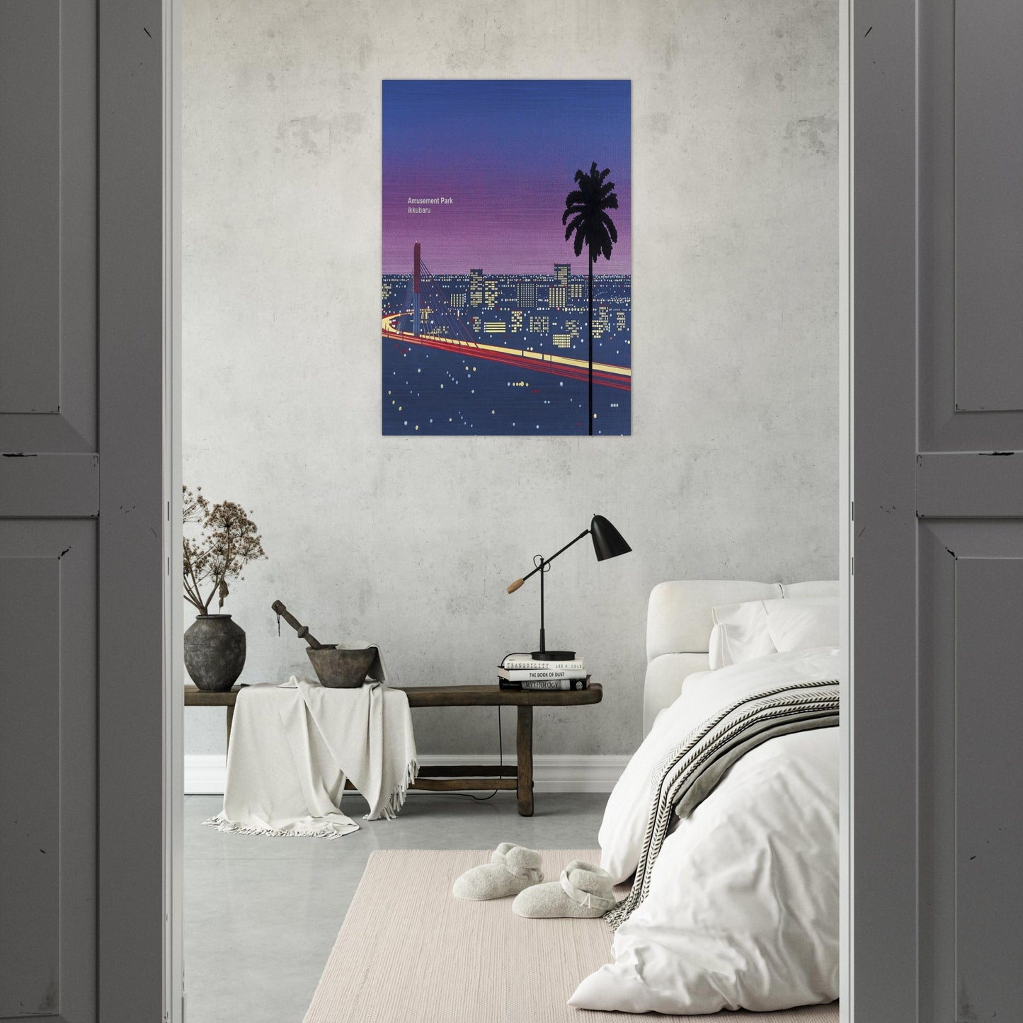 Ikkubaru Amusement City - Hiroshi Nagai Brushed Aluminum Print - 70x100 cm / 28x40 inches | Hiroshi Nagai Aluminum Print | Hiroshi Nagai Prints