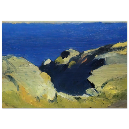 Rocks - Edward Hopper Brushed Aluminum Print - 70x100 cm / 28x40 inches | Edward Hopper Aluminum Print | Edward Hopper Prints