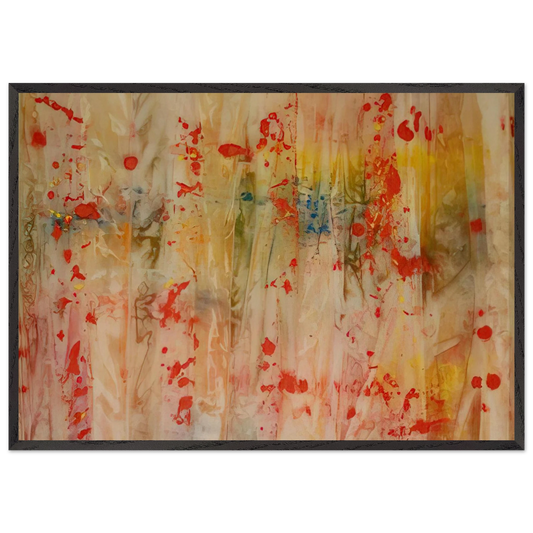 Red April - Sam Gilliam 70x100 cm / 28x40 inches Framed Art Print – Black Wooden Frame