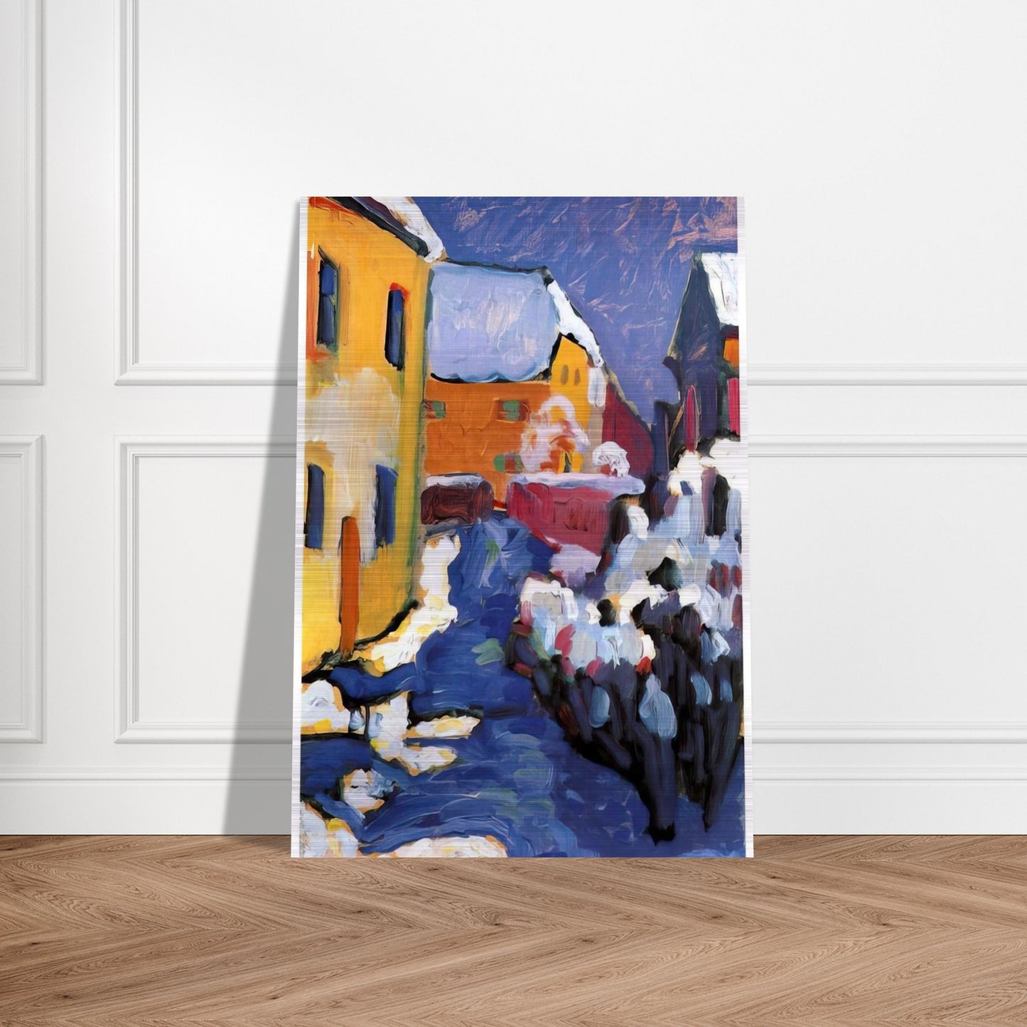 CEMETERY AND VICARAGE IN KOCHEL 1909 - Wassily Kandinsky Brushed Aluminum Print - 70x100 cm / 28x40 inches | Wassily Kandinsky Aluminum Print | Wassily Kandinsky Prints