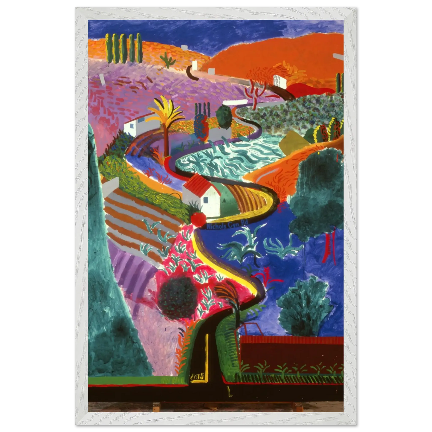 David Hockney - David Hockney Wall art - 28x43  cm / XL (11x17 inches) - Premium Wooden Framed Poster With Fine Art Paper - Wood frame