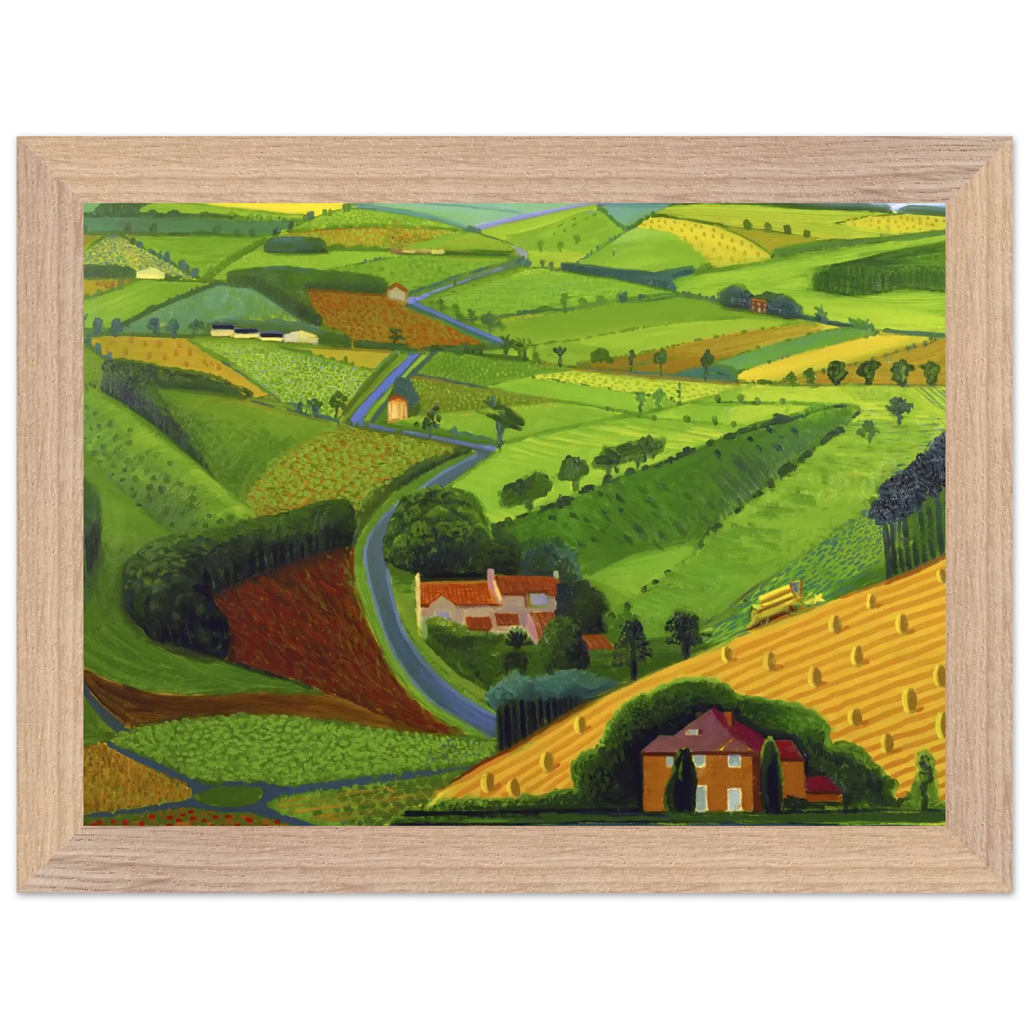 David Hockney - David Hockney Wall art - 27x35 cm / 11x14 Inches - Premium Wooden Framed Poster With Fine Art Paper - White frame