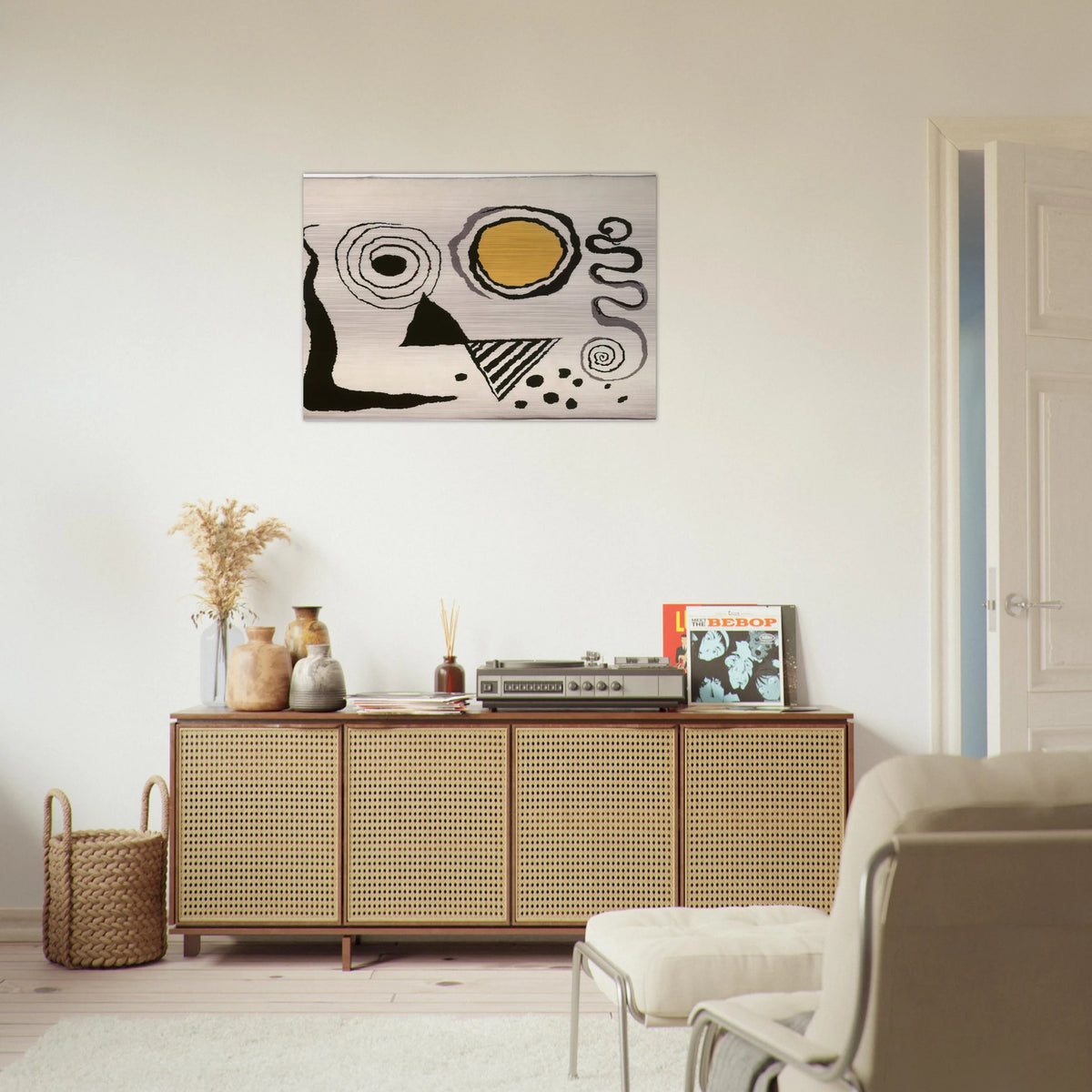 CERCLE JAUNE 1953 - Alexander Calder Brushed Aluminum Print - 70x100 cm / 28x40 inches | Alexander Calder Aluminum Print | Alexander Calder Prints
