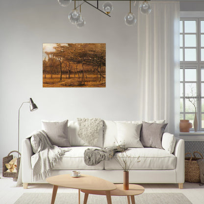 Landscape with Trees - Vincent van Gogh Brushed Aluminum Print - 70x100 cm / 28x40 inches | Vincent van Gogh Aluminum Print | Vincent van Gogh Prints