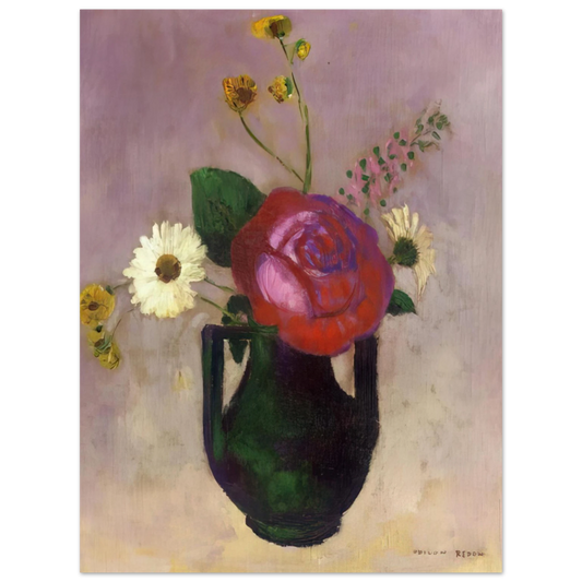 Odilon Redon - ROSE AND DAISY  75x100 cm / 30x40inches Fine Art Poster