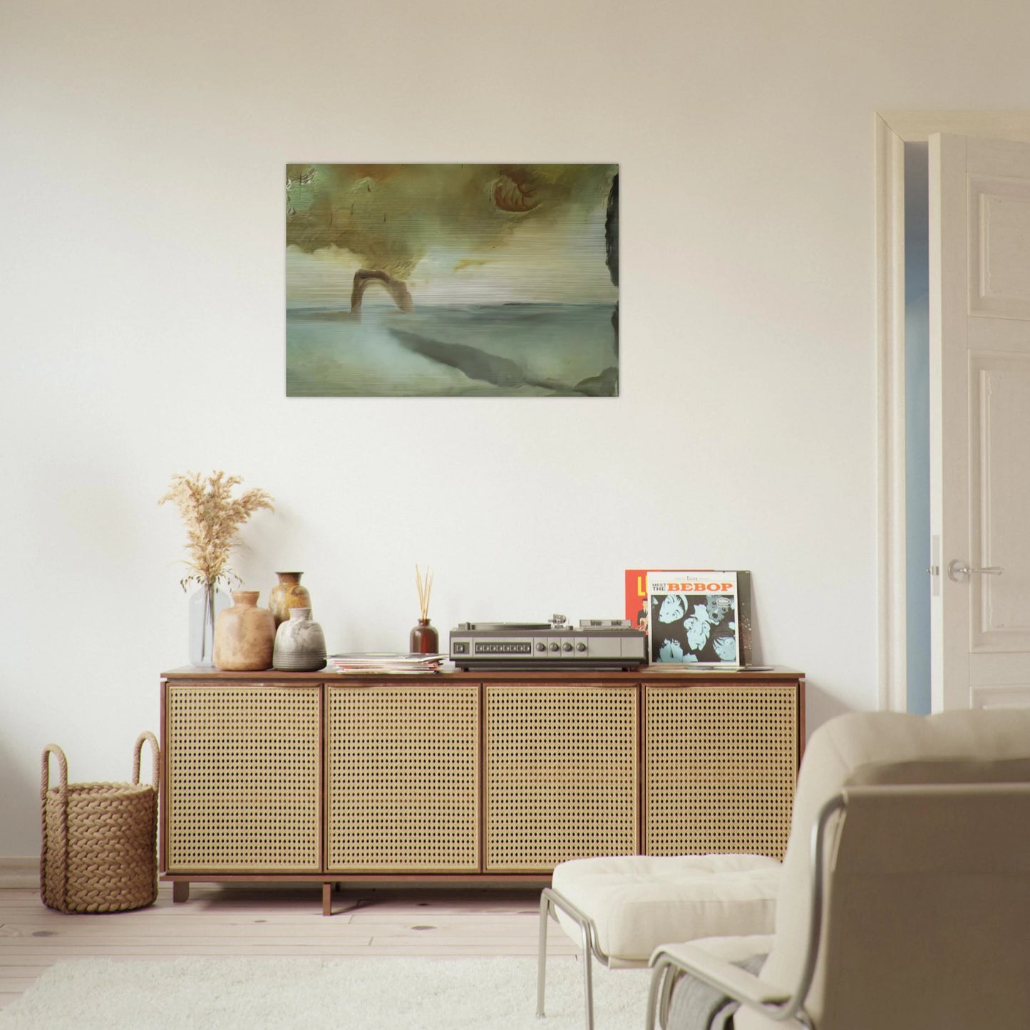LANDSCAPE WITH ROCK IN THE SHAPE OF A TRIUMPHAL ARCH - Salvador Dali Brushed Aluminum Print - 70x100 cm / 28x40 inches | Salvador Dali Aluminum Print | Salvador Dali Prints
