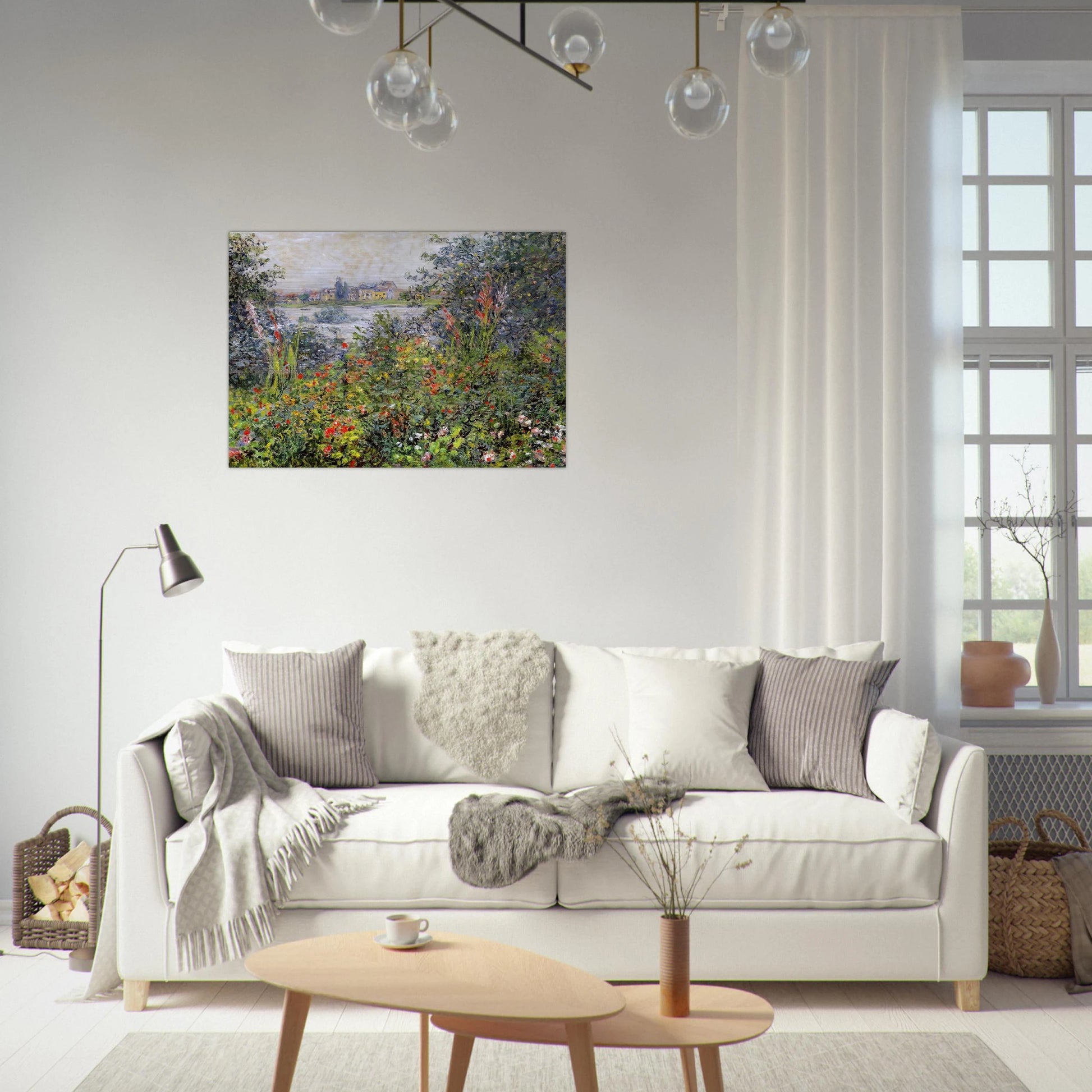 Flowers at Vetheuil - claude monet Brushed Aluminum Print - 70x100 cm / 28x40 inches | claude monet Aluminum Print | claude monet Prints