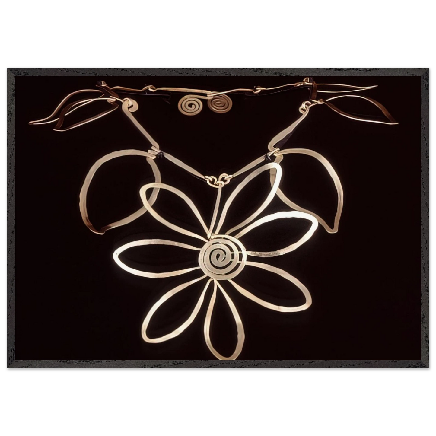 FLOWER NECKLACE 1938 - Alexander Calder 70x100 cm / 28x40 inches Framed Art Print – Black Wooden Frame