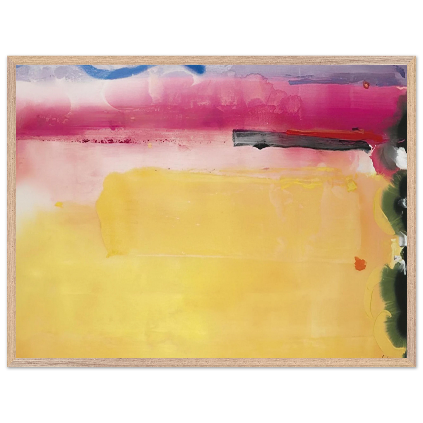 Helen Frankenthaler - Black-Eyed Susan - 1988 Wall art - 28x43  cm / XL (11x17 inches) - Premium Wooden Framed Poster With Fine Art Paper-canvas - White frame