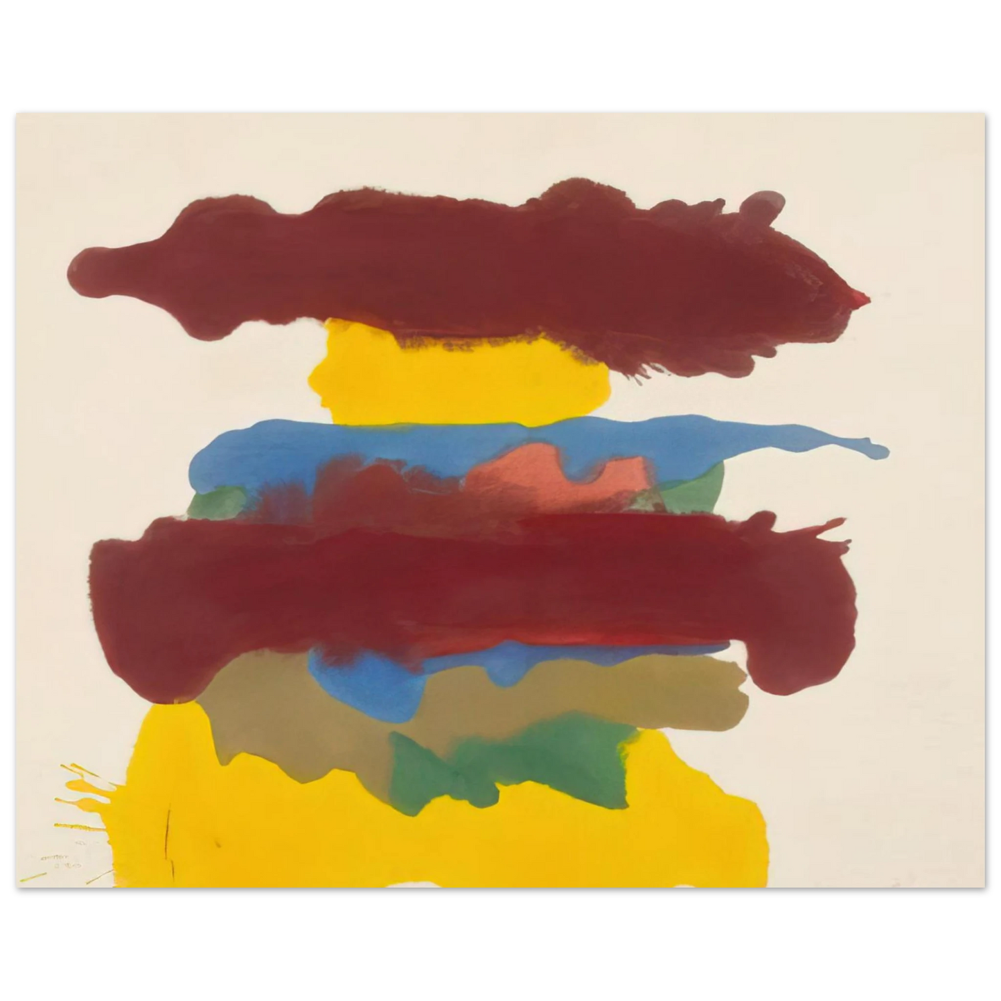 Helen Frankenthaler - Weather Change - 1963 Wall art - 40x50 cm / 16x20 inches - Premium Wooden Framed Poster With Fine Art Paper-canvas - Black frame