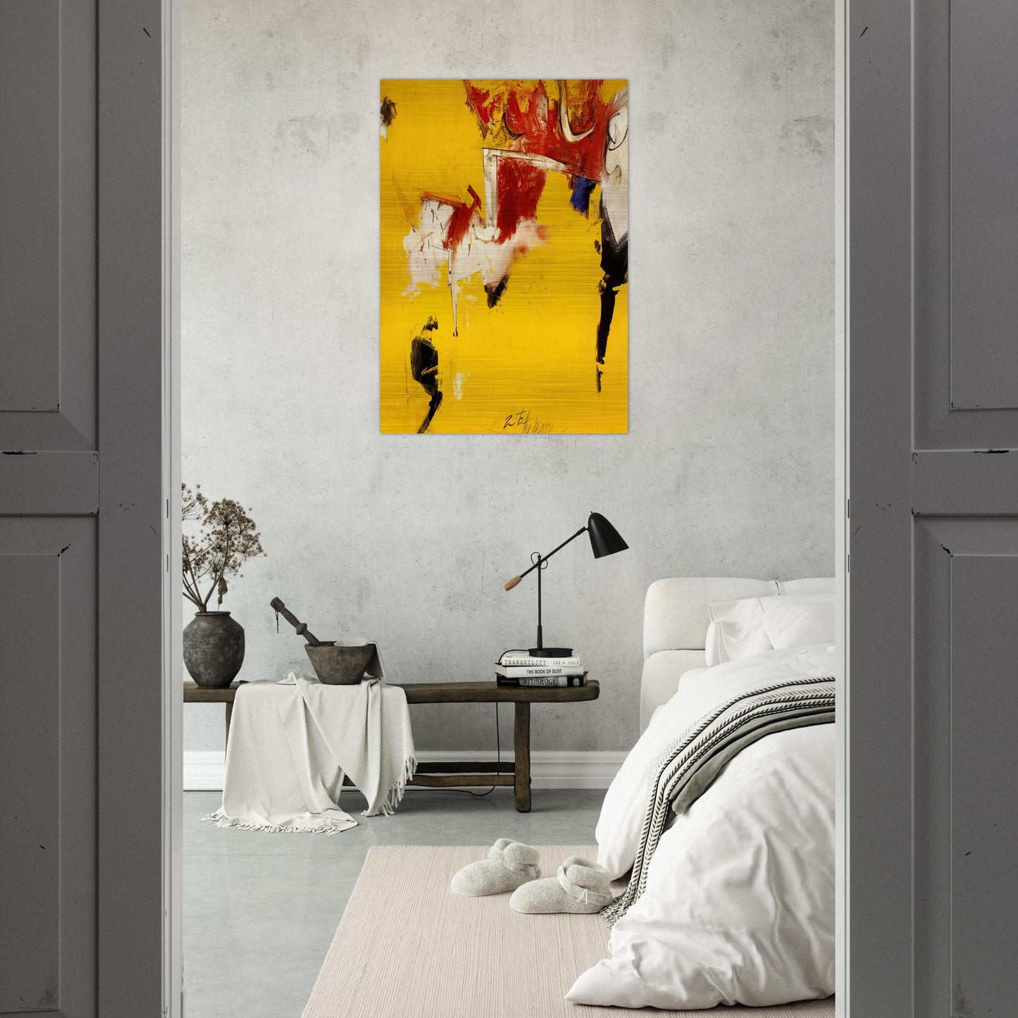 2 to the Moon - 1961 - Hassel Smith Brushed Aluminum Print - 70x100 cm / 28x40 inches | Hassel Smith Aluminum Print | Hassel Smith Prints