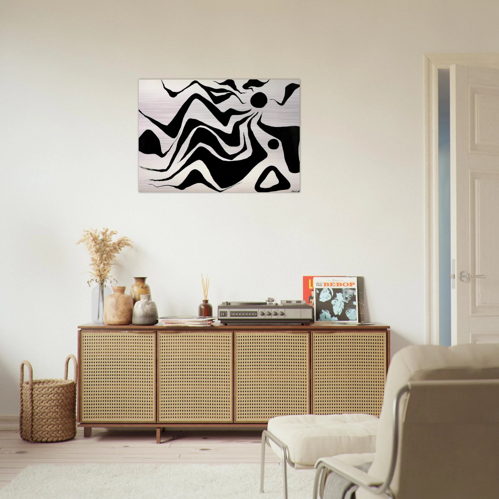 BLACK SUN 1953 - Alexander Calder Brushed Aluminum Print - 70x100 cm / 28x40 inches | Alexander Calder Aluminum Print | Alexander Calder Prints