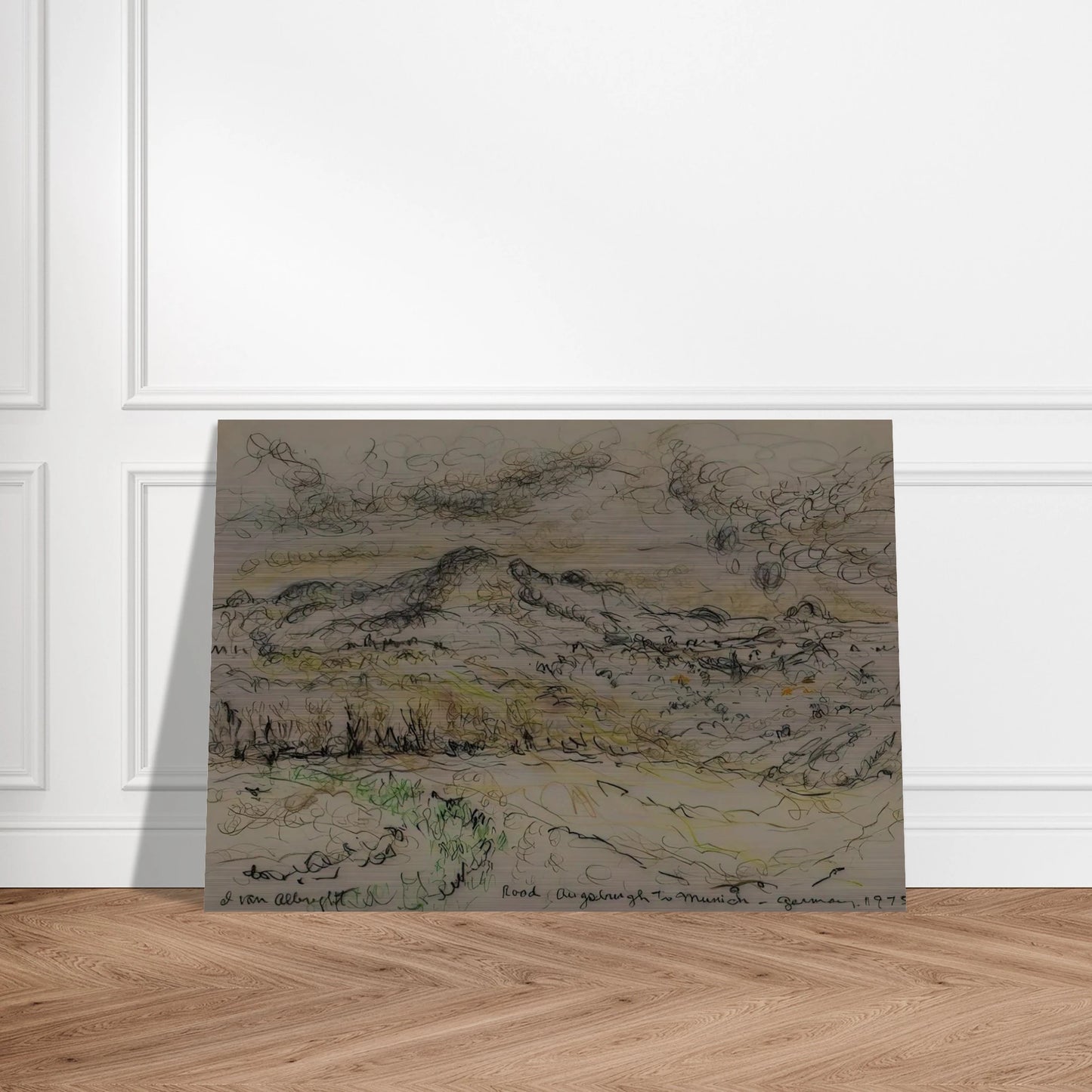 ROAD AUGSBURG TO MUNICH GERMANY 1975 - Ivan Albright Brushed Aluminum Print - 70x100 cm / 28x40 inches | Ivan Albright Aluminum Print | Ivan Albright Prints