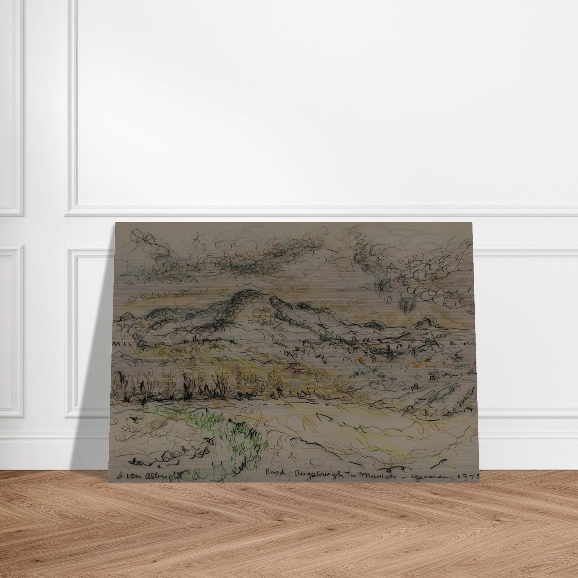ROAD AUGSBURG TO MUNICH GERMANY 1975 - Ivan Albright Brushed Aluminum Print - 70x100 cm / 28x40 inches | Ivan Albright Aluminum Print | Ivan Albright Prints