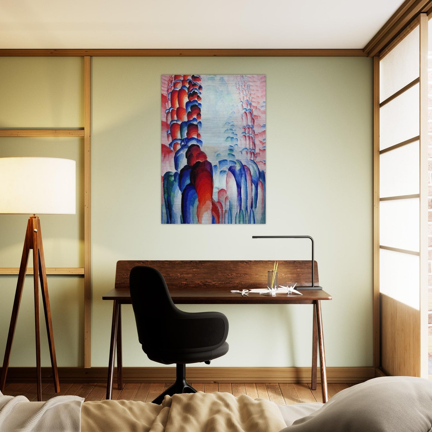 Hindu Motif, or Graduated Red - Frantisek Kupka Brushed Aluminum Print - 70x100 cm / 28x40 inches | Frantisek Kupka Aluminum Print | Frantisek Kupka Prints