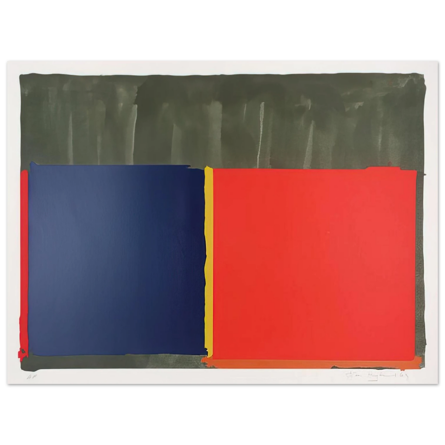 John Hoyland - Red, Blue - 1969  75x100 cm / 30x40inches Fine Art Poster