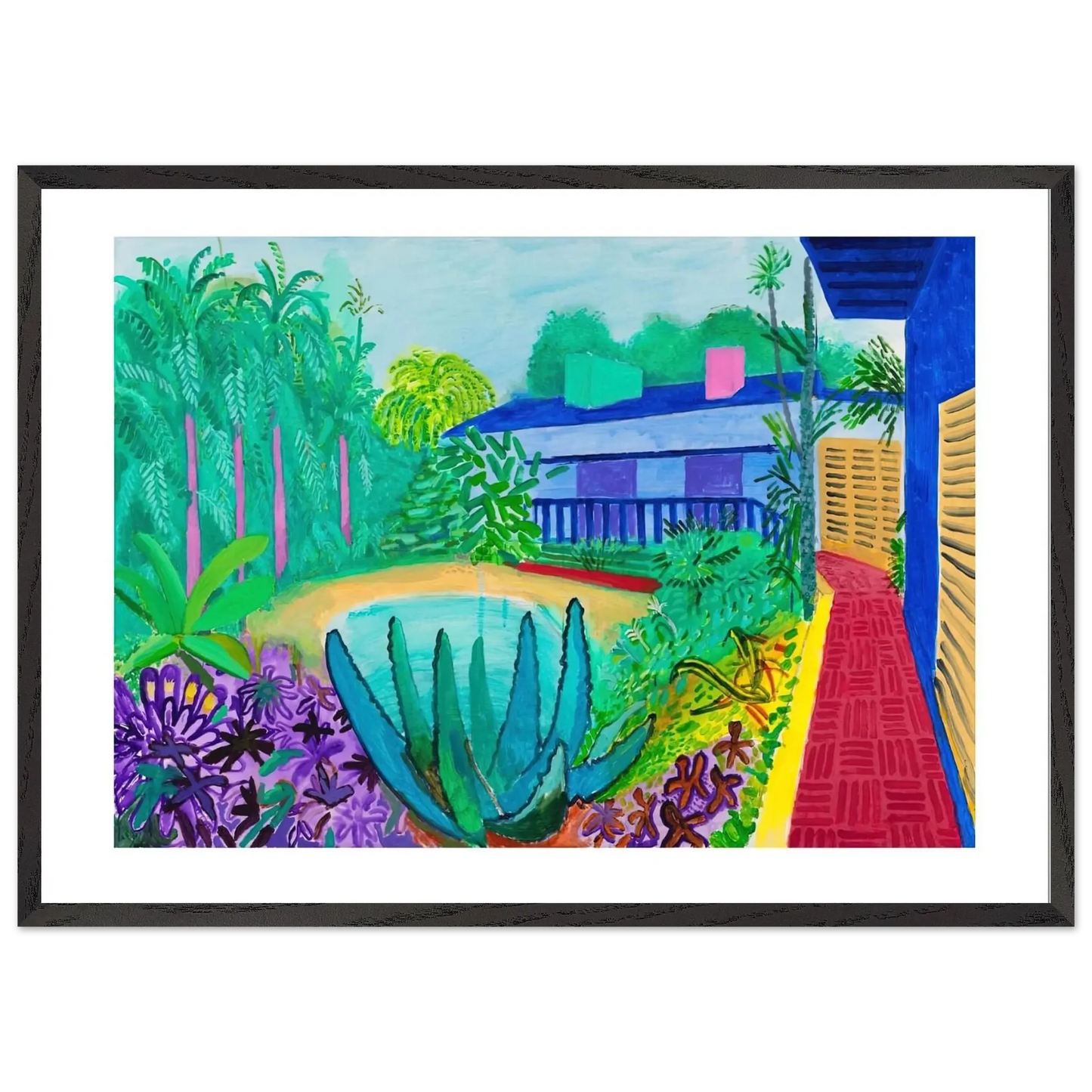 David Hockney - David Hockney Wall art - 15x20 cm / 6x8 Inches - Premium Wooden Framed Poster With Fine Art Paper - White frame