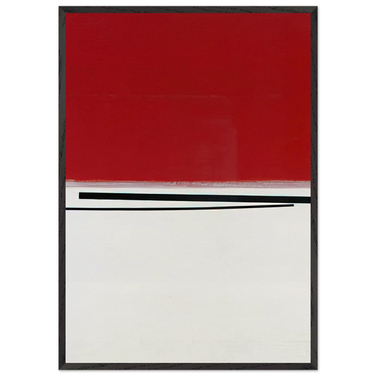 Square Motif in White and Indian Red - 1960 - Victor Pasmore 70x100 cm / 28x40 inches Framed Art Print – Black Wooden Frame