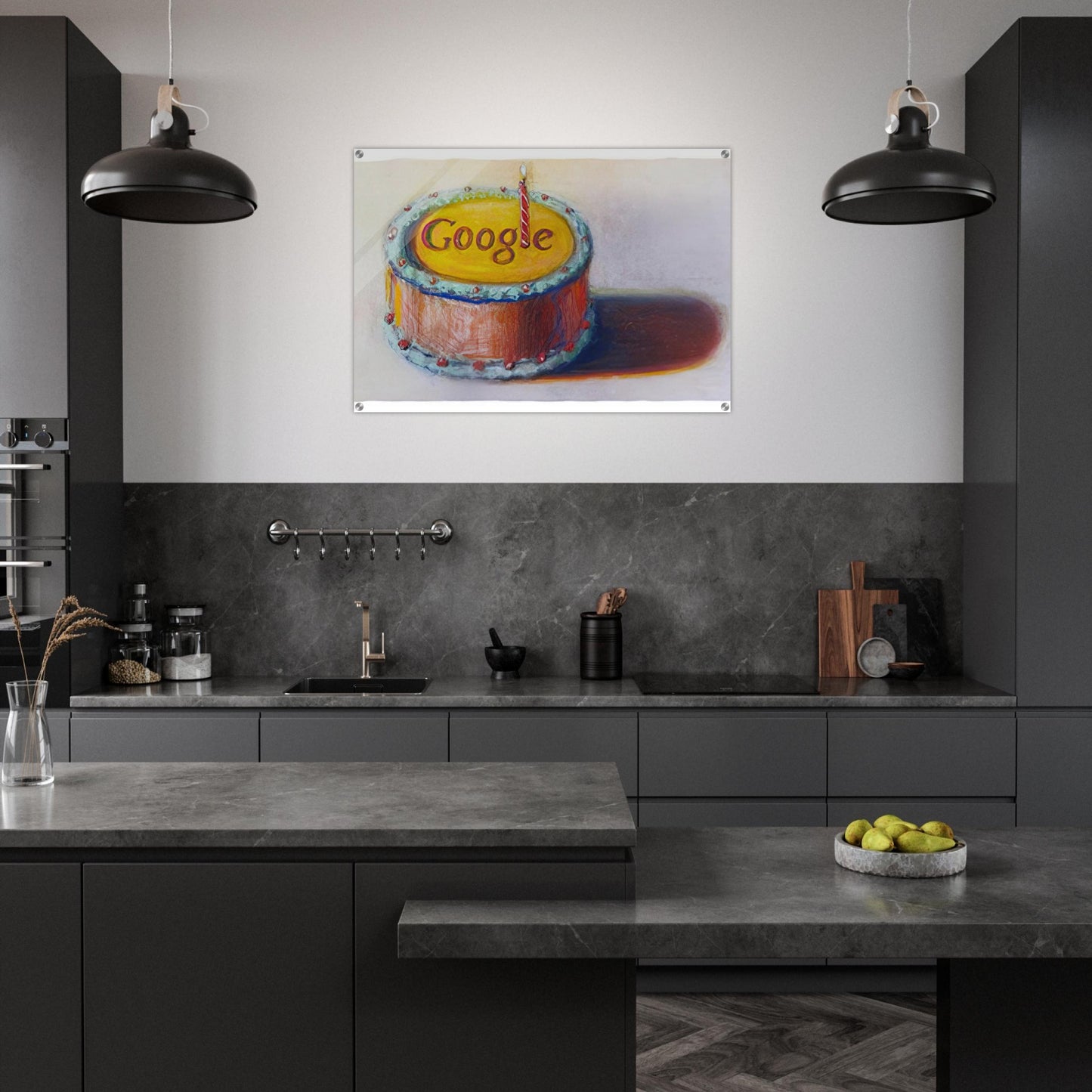 Google - 12th Birthday Cake Doodle - 2010 - Wayne Thiebaud Acrylic Print - 70x100 cm / 28x40″ inches