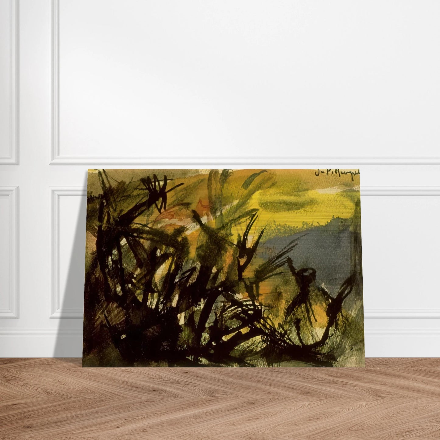 Conversation - Jean-Paul Riopelle Brushed Aluminum Print - 70x100 cm / 28x40 inches | Jean-Paul Riopelle Aluminum Print | Jean-Paul Riopelle Prints