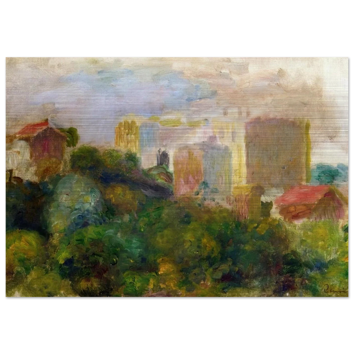 View from Renoir's Garden in Montmartre - Pierre-Auguste Renoir Brushed Aluminum Print - 70x100 cm / 28x40 inches | Pierre-Auguste Renoir Aluminum Print | Pierre-Auguste Renoir Prints