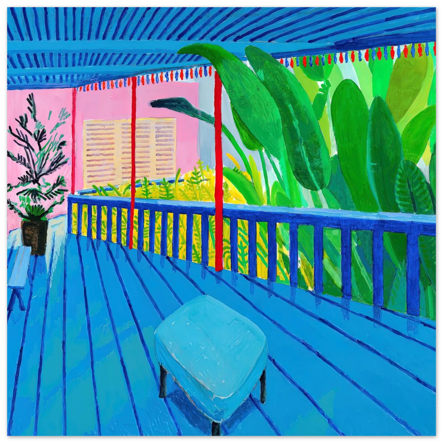 David Hockney - David Hockney Wall art - 70x70 cm / 28x28 inches - Premium Wooden Framed Poster With Fine Art Paper-canvas - Black frame