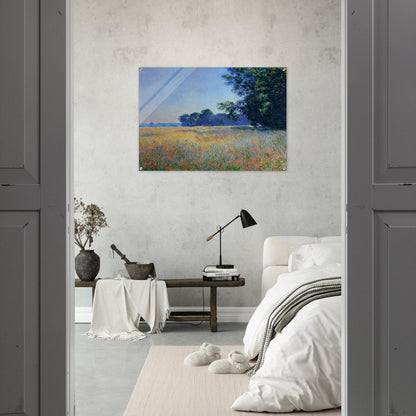 Oat and Poppy Field, Giverny - claude monet Acrylic Print - 70x100 cm / 28x40″ inches