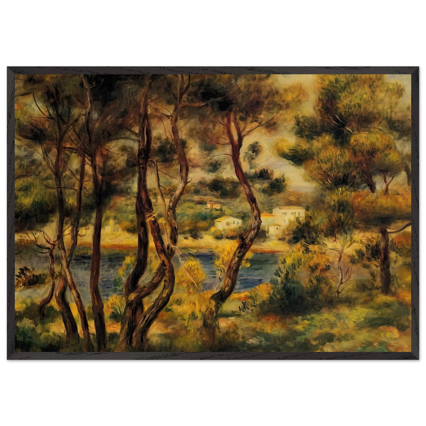 Cape Saint Jean - Pierre-Auguste Renoir 70x100 cm / 28x40 inches Framed Art Print – Black Wooden Frame