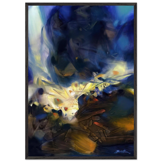 LE SOUFFLE QUI LIBERE LA MATIERE 2006 - Chu teh Chun 70x100 cm / 28x40 inches Framed Art Print – Black Wooden Frame