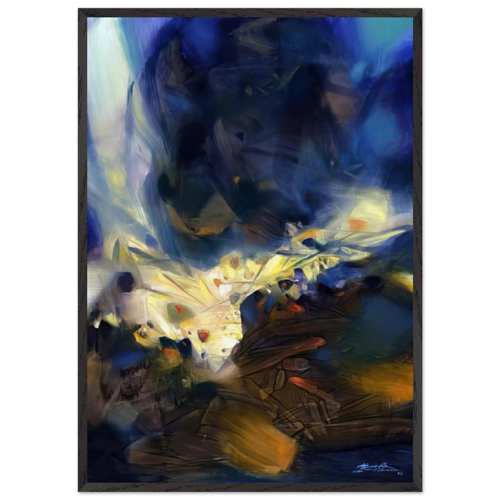 LE SOUFFLE QUI LIBERE LA MATIERE 2006 - Chu teh Chun 70x100 cm / 28x40 inches Framed Art Print – Black Wooden Frame