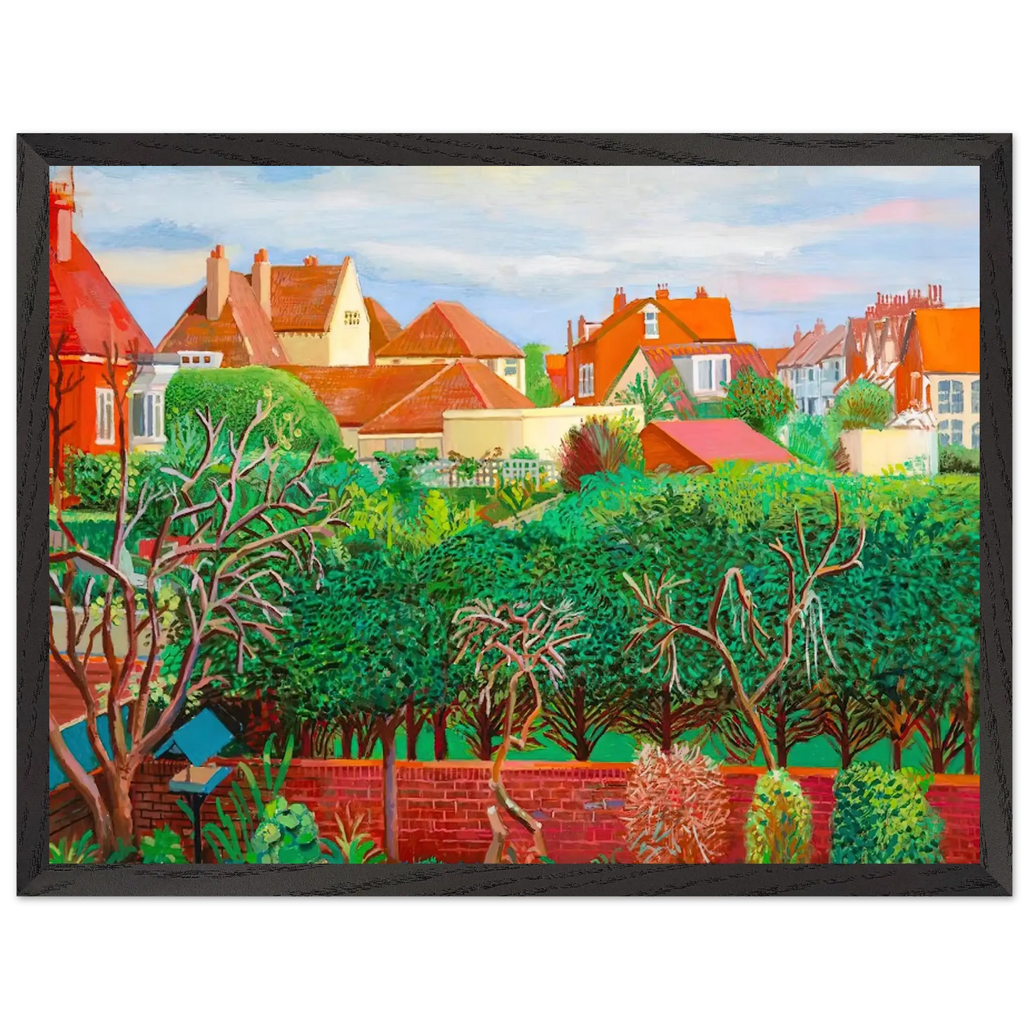 David Hockney - David Hockney Wall art - 30x45 cm / 12x18 Inches - Premium Wooden Framed Poster With Fine Art Paper - White frame
