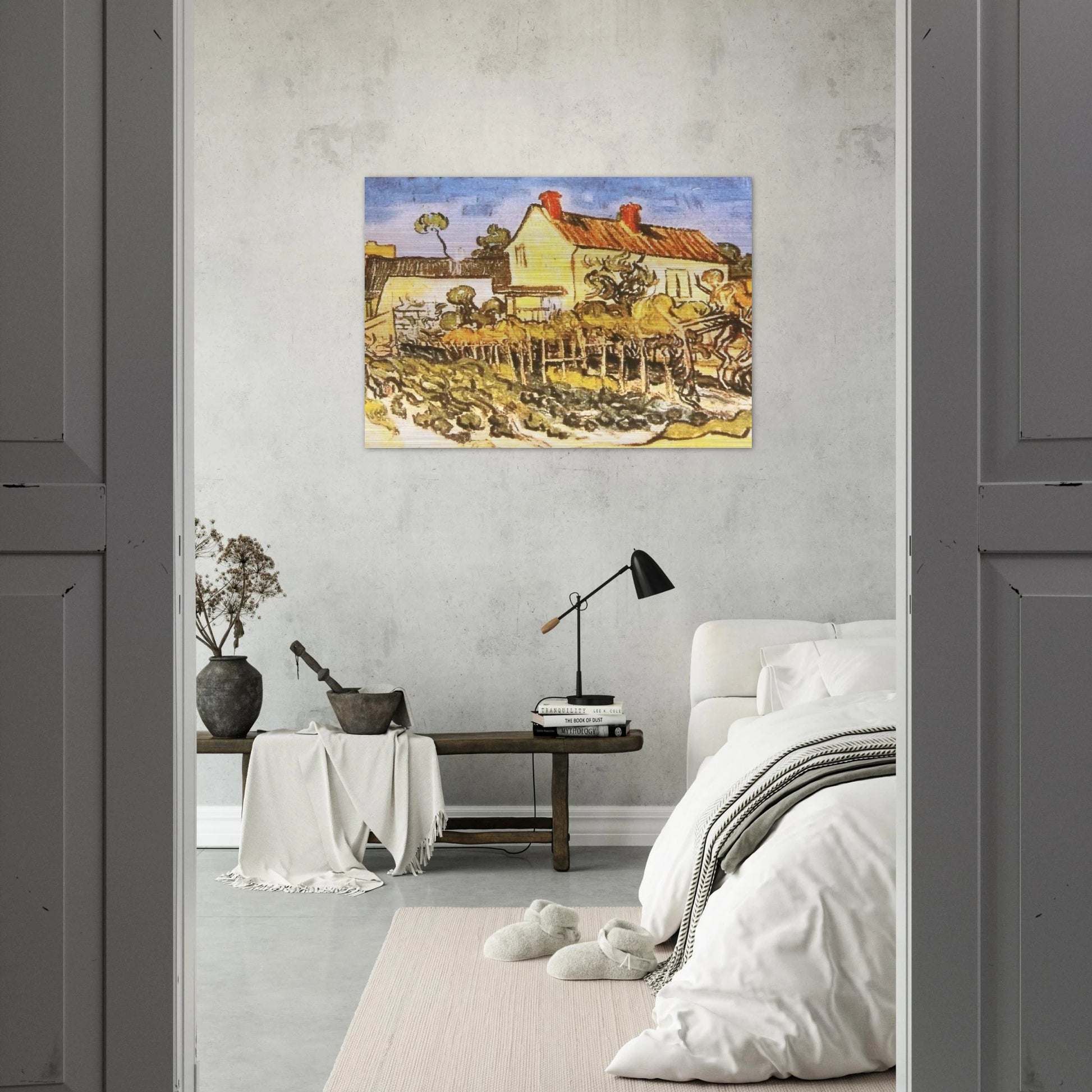 The House of Pere Eloi - Vincent van Gogh Brushed Aluminum Print - 70x100 cm / 28x40 inches | Vincent van Gogh Aluminum Print | Vincent van Gogh Prints
