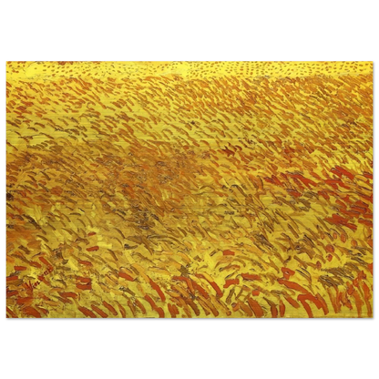 Summer Evening, Wheatfield with Setting sun - Vincent van Gogh Brushed Aluminum Print - 70x100 cm / 28x40 inches | Vincent van Gogh Aluminum Print | Vincent van Gogh Prints