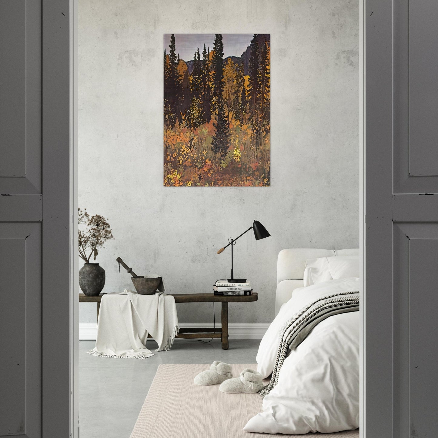 The Dark Woods Interior - 1921 - Frank Johnston Brushed Aluminum Print - 70x100 cm / 28x40 inches | Frank Johnston Aluminum Print | Frank Johnston Prints