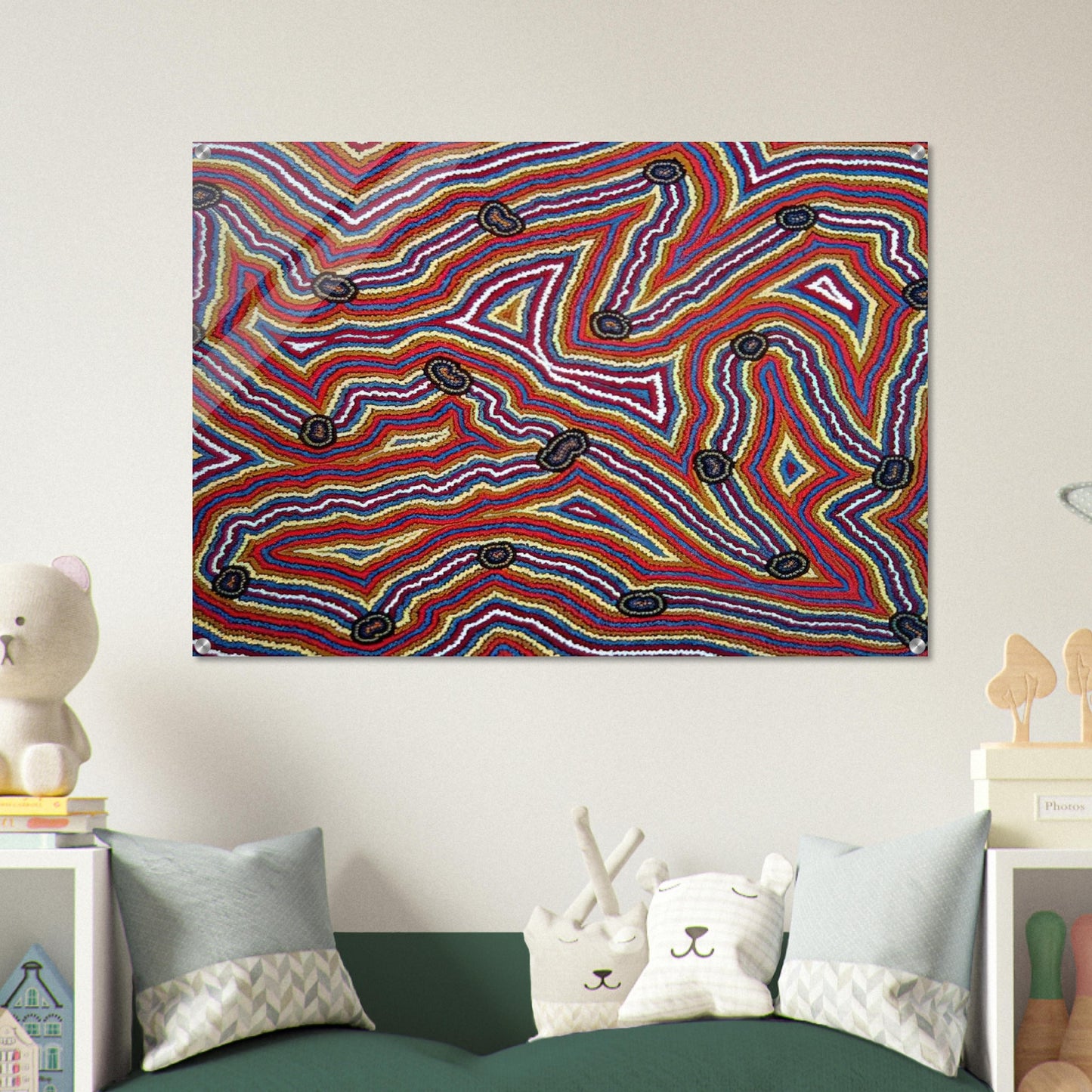 Narripi Dreaming - 1992 - Clifford Possum Tjapaltjarri Acrylic Print - 70x100 cm / 28x40″ inches