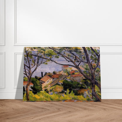 L'Estaque. View through the Trees - Paul Cézanne Brushed Aluminum Print - 70x100 cm / 28x40 inches | Paul Cézanne Aluminum Print | Paul Cézanne Prints