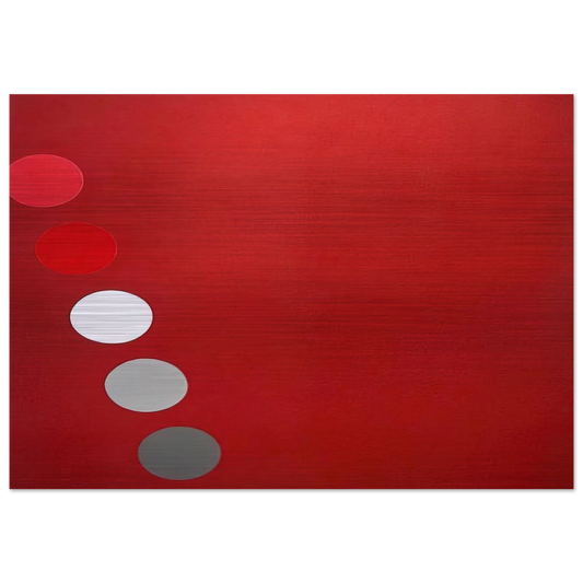 Phased Red - 1965 - Thomas Downing Brushed Aluminum Print - 70x100 cm / 28x40 inches | Thomas Downing Aluminum Print | Thomas Downing Prints