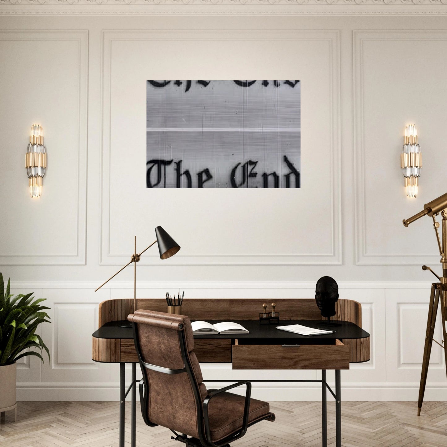 THE END 1991 - Edward Ruscha Brushed Aluminum Print - 70x100 cm / 28x40 inches | Edward Ruscha Aluminum Print | Edward Ruscha Prints