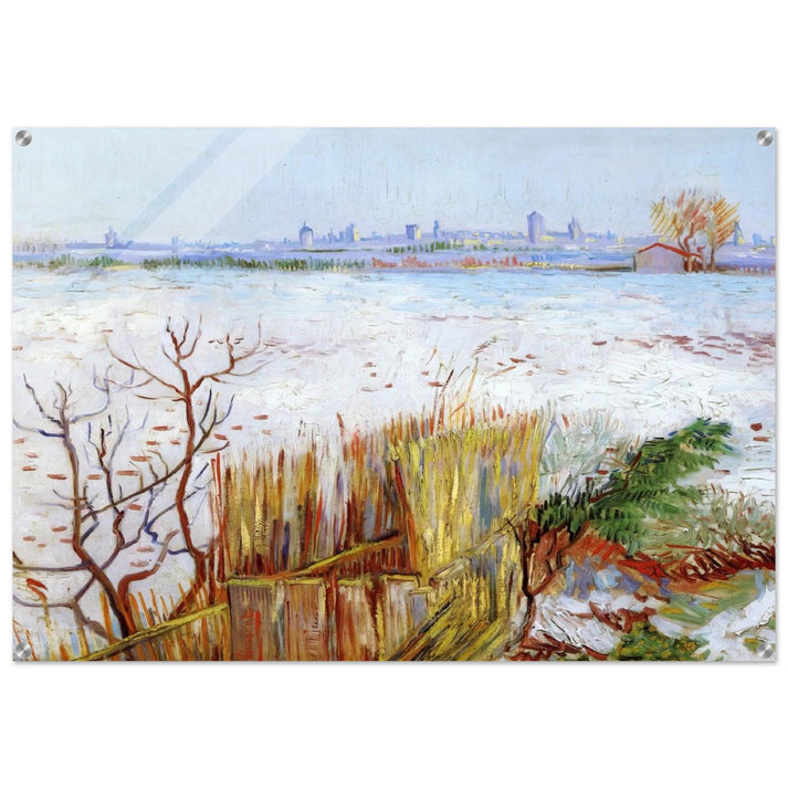 Snowy Landscape with Arles in the Background - Vincent van Gogh Acrylic Print - 70x100 cm / 28x40″ inches