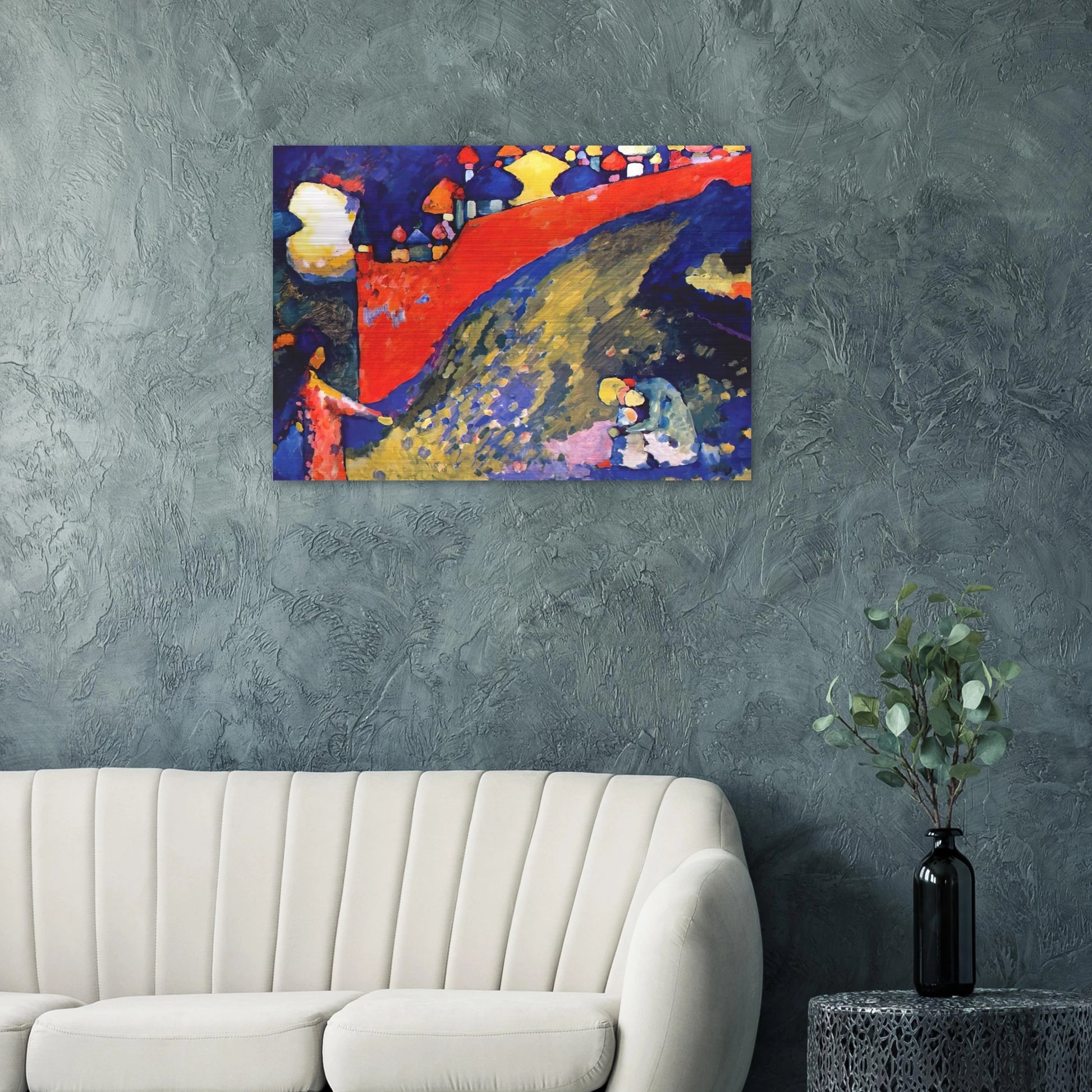 RED WALL DESTINY 1909 - Wassily Kandinsky Brushed Aluminum Print - 70x100 cm / 28x40 inches | Wassily Kandinsky Aluminum Print | Wassily Kandinsky Prints