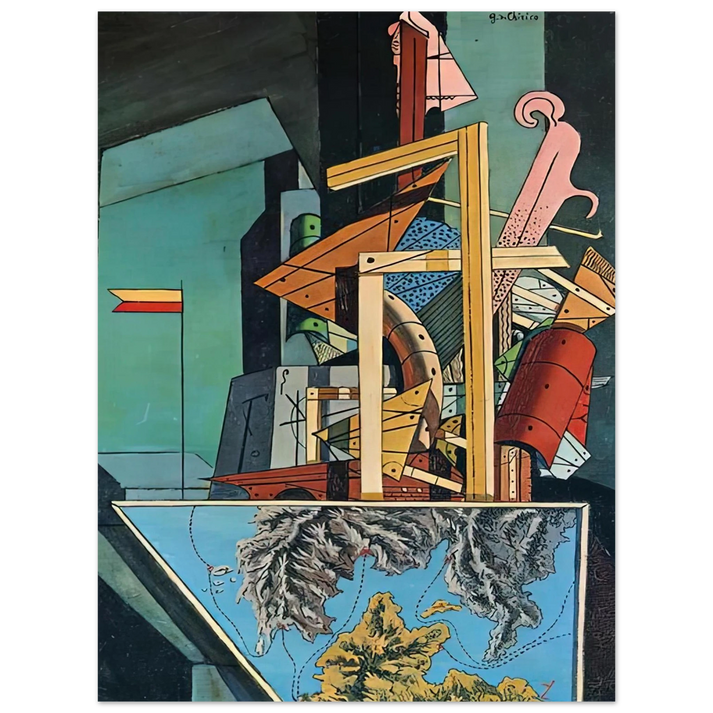 Giorgio de Chirico - THE MELANCHOLY OF DEPARTURE 1916 1  75x100 cm / 30x40inches Fine Art Poster