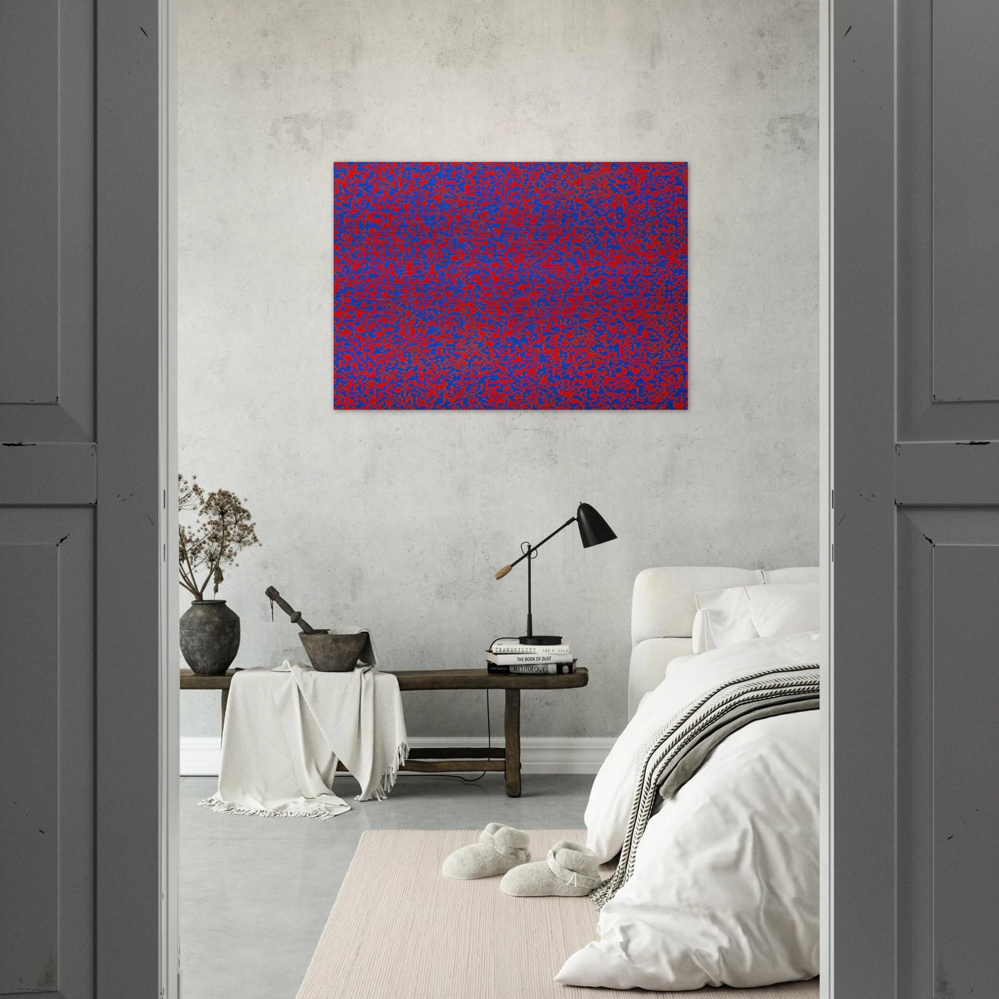 Random Distribution of 40,000 Squares Using the Odd and Even Numbers of a Telephone Directory detail - 1971 - Francois Morellet Brushed Aluminum Print - 70x100 cm / 28x40 inches | Francois Morellet Aluminum Print | Francois Morellet Prints